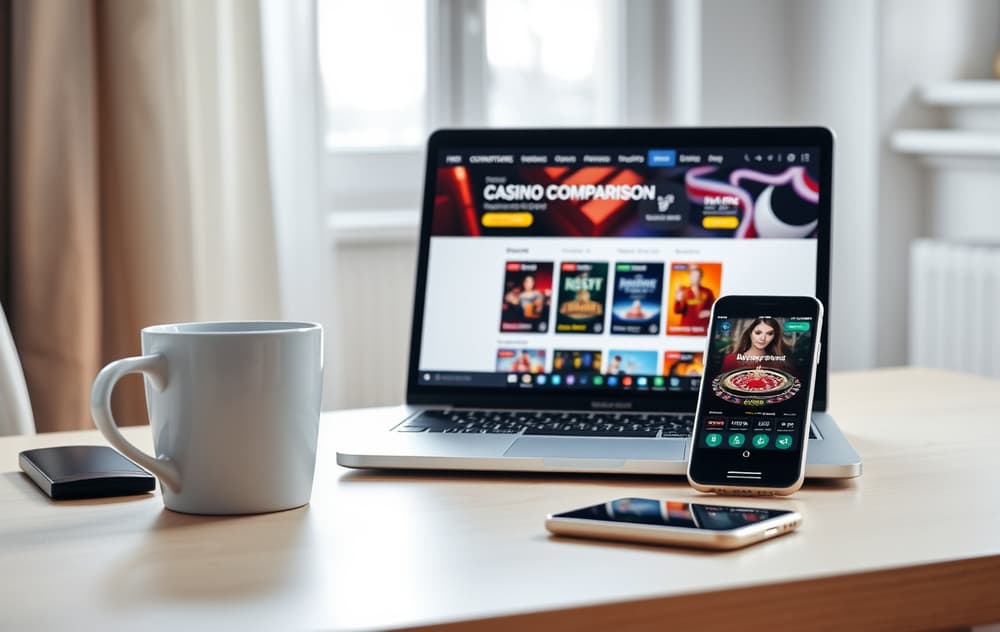 Sammenligningsside for beste nettcasino på laptop og mobil