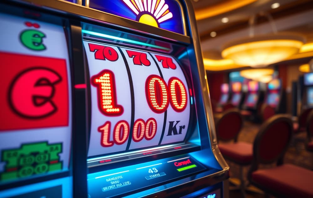 Progressiv jackpot automat som viser premiebeløp på 10 millioner kroner.